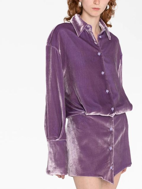 The Attico Sylvie velvet minidress - Purple - zdjęcie produktu nr 5