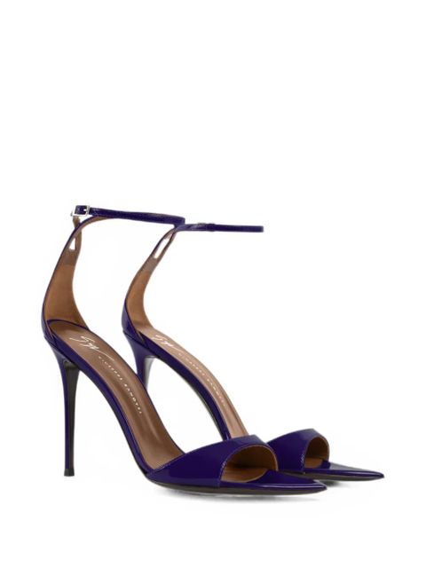 Klapki Giuseppe Zanotti z lakierowanej skóry w kolorze fioletowym - zdjęcie produktu nr 2