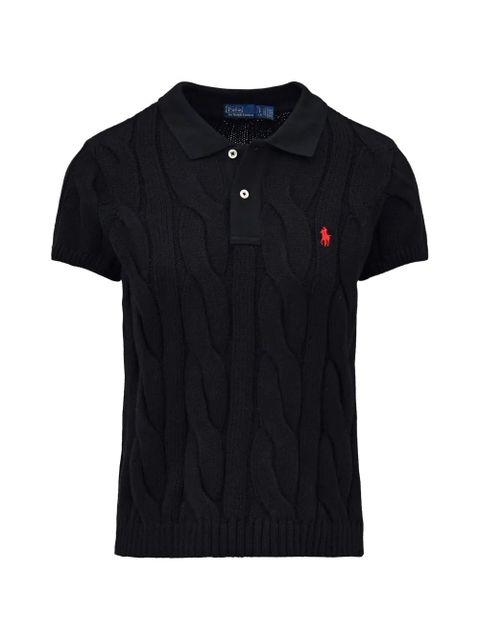 Czarna Polo z dzianiny kabelkowej Polo Ralph Lauren - zdjęcie produktu nr 1