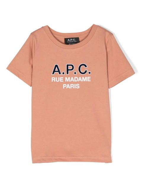 Koszulka a.p.c. KIDS z bawełny w kolorze pomarańczowym - zdjęcie produktu nr 1