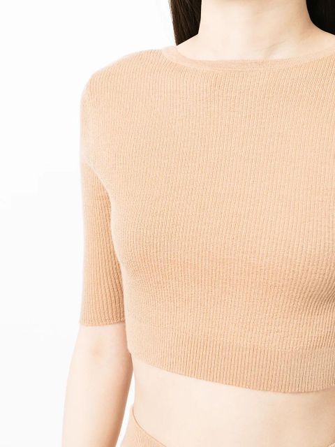 Kaszmirowy top Cashmere In Love z dekoltem w serek i tyłem bez pleców - zdjęcie produktu nr 5