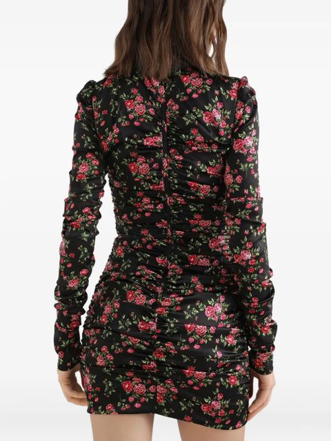Dolce & Gabbana ruched floral mini dress - Black - zdjęcie produktu nr 5