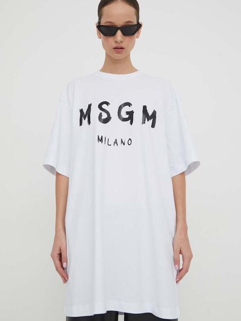 Sukienka MSGM z bawełny w kolorze czarnym - zdjęcie produktu nr 2