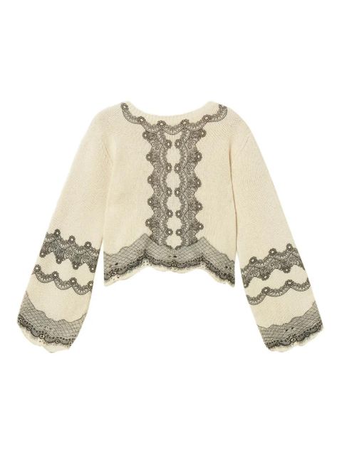 Sweter w kratę TWINSET z wełny i bawełny - zdjęcie produktu nr 1