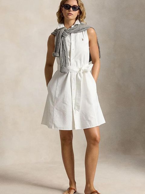 Polo Ralph Lauren sukienka rozkloszowana bawełniana - zdjęcie produktu nr 1