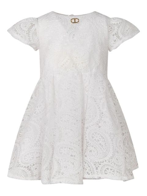 Sukienka z koronki kwiatowej TWINSET Kids w kolorze białym - zdjęcie produktu nr 1