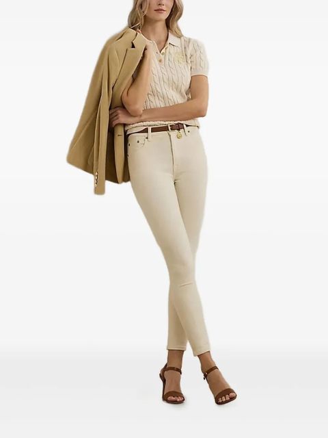 Koszulka polo Lauren Ralph Lauren z beżowego bawełnianego dzianiny - zdjęcie produktu nr 2