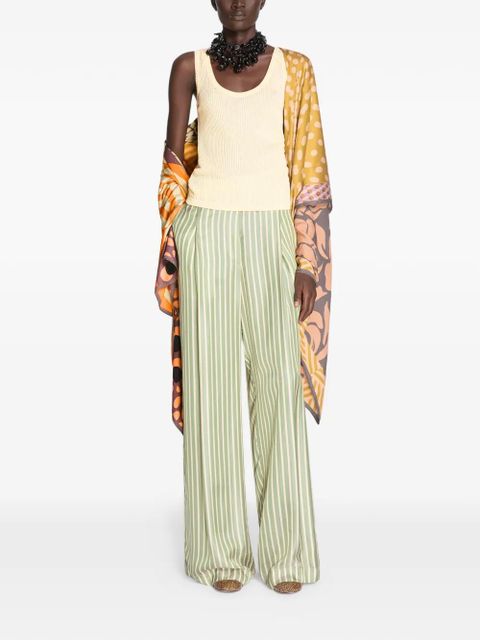 DRIES VAN NOTEN striped pleated trousers - Green - product photo no. 2