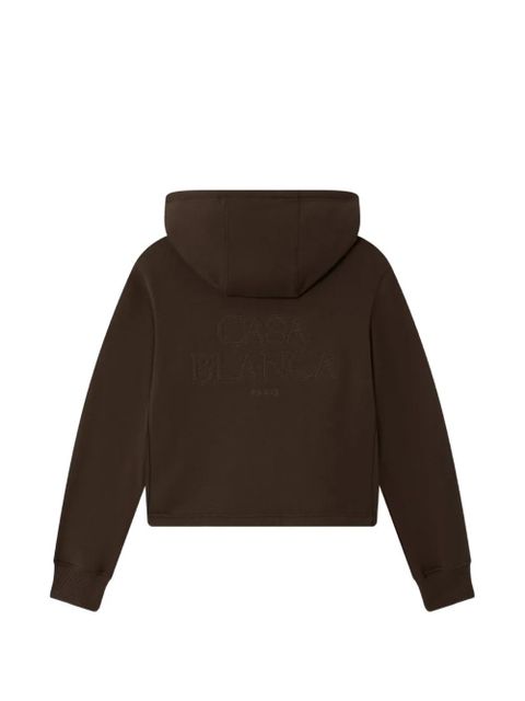 Bluza z kapturem Casablanca w brązie z haftem koralikowym - zdjęcie produktu nr 2