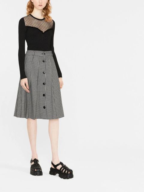 Czarna bluzka z dzianiny red valentino w cętki - zdjęcie produktu nr 2