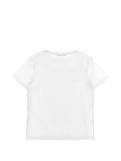 Biała koszulka z bawełny Balmain Kids z haftem - zdjęcie produktu nr 2