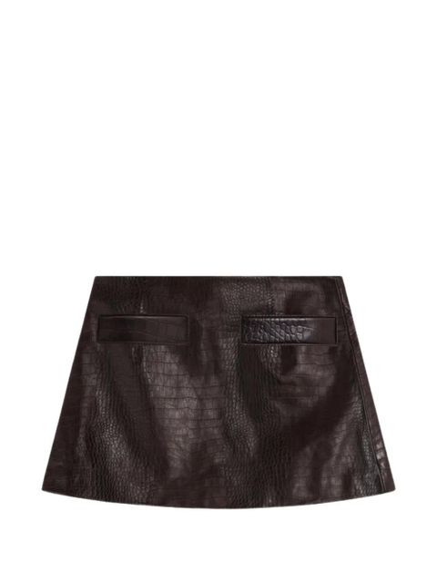 Sukienka mini The Frankie Shop z brązowej skóry - zdjęcie produktu nr 1