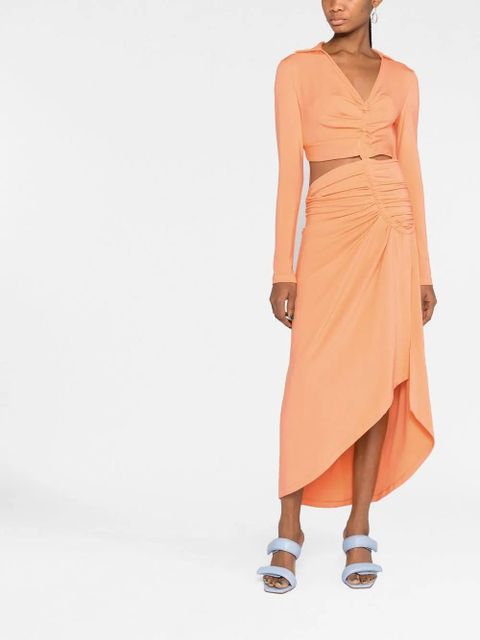 Sukienka midi Off-White w kolorze pomarańczowym z wiskozy - zdjęcie produktu nr 2