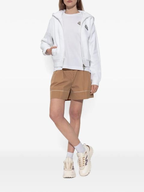 Bluza z kapturem Moncler biała z bawełny - zdjęcie produktu nr 2