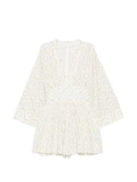 Sukienka mini Sundress biała z cekinami - zdjęcie produktu nr 1