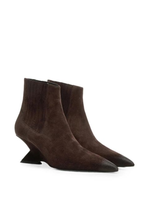 Buty ankle boots The Attico ze zamszu w kolorze brązowym - zdjęcie produktu nr 2