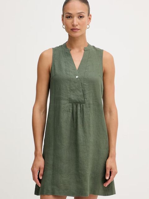 United Colors of Benetton sukienka letnia lniana - zdjęcie produktu nr 2