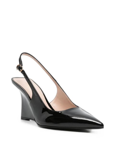Czarne lakierowane buty na klinie Stuart Weitzman vinnie - zdjęcie produktu nr 2