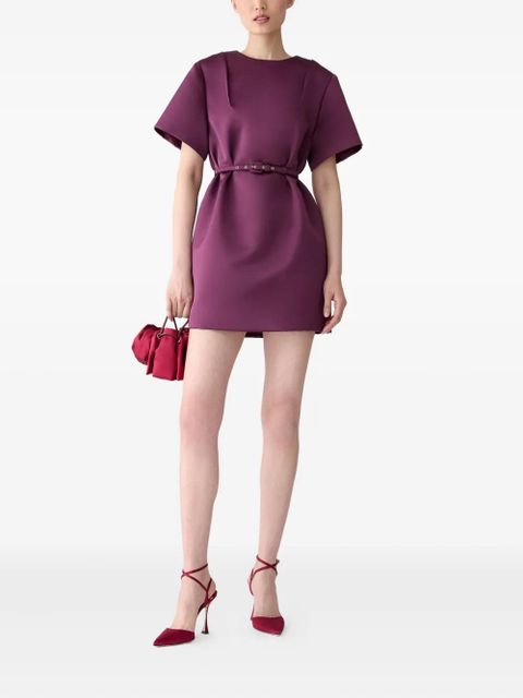 Sukienka mini Carolina Herrera z paskiem w kolorze fioletowym - zdjęcie produktu nr 2