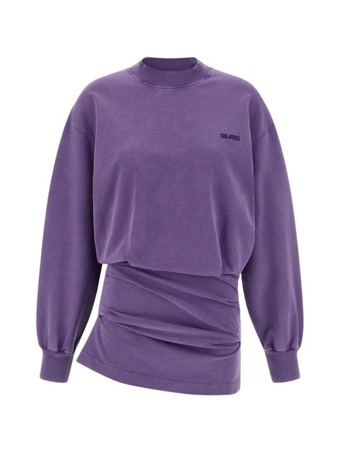 The Attico draped sweatshirt mini dress - Purple