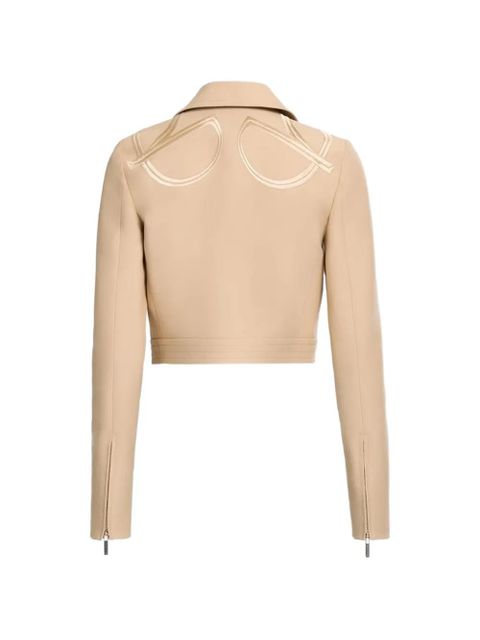 Beżowa kurtka Elie Saab z haftem monogramowym - zdjęcie produktu nr 2