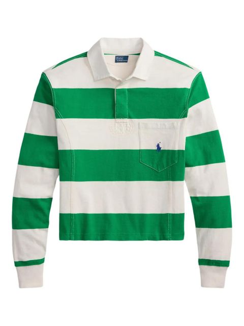 Koszulka rugby Polo Ralph Lauren w zielone paski z bawełny - zdjęcie produktu nr 1