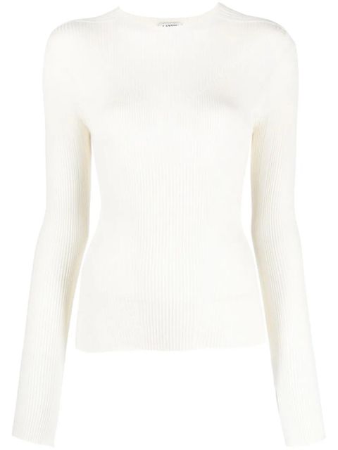 Sweter Lanvin w bieli z kaszmiru i jedwabiu - zdjęcie produktu nr 1