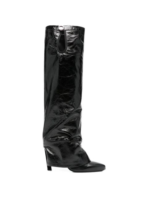 Czarne buty na obcasie stiletto z zamszu The Attico - zdjęcie produktu nr 1