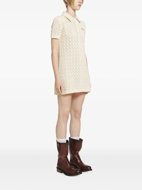 Sukienka mini Miu Miu z bawełny w kolorze beżowym - zdjęcie produktu nr 2