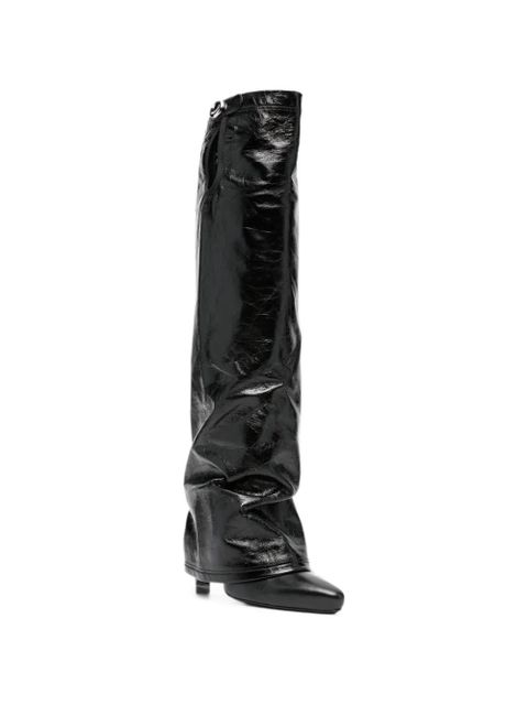 Czarne buty na obcasie stiletto z zamszu The Attico - zdjęcie produktu nr 2