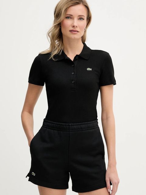 Męskie polo Lacoste z bawełny w kolorze czarnym i szarym - zdjęcie produktu nr 1