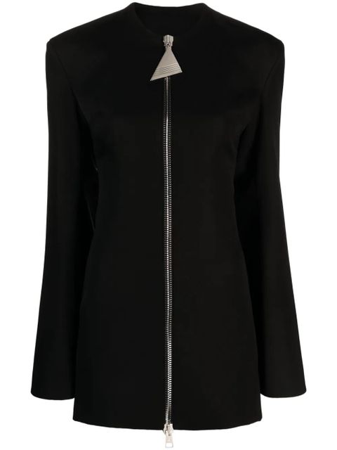 The Attico zip-up virgin wool minidress - Black - product photo no. 1