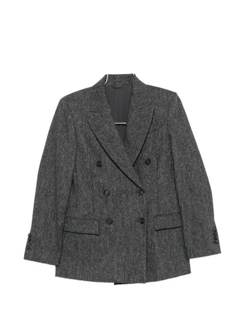 Szarawa marynarka Brunello Cucinelli z dwurzędowym zamknięciem - zdjęcie produktu nr 1