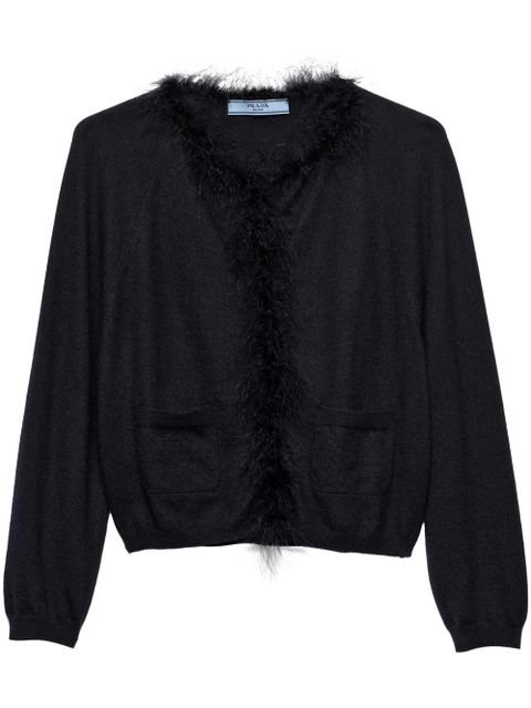 Sweter cardigan Prada z kaszmiru i piór - zdjęcie produktu nr 1
