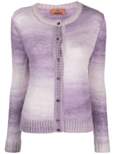 Kardigan Missoni z alpaki i mohairu w kolorze fioletowym - zdjęcie produktu nr 1
