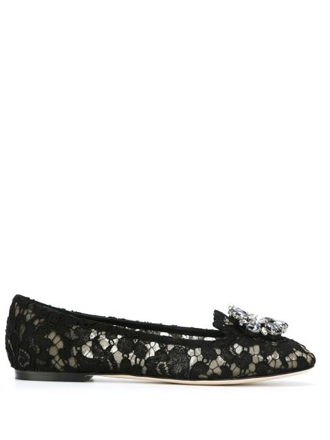 Czarne baletki z koronki Dolce & Gabbana - zdjęcie produktu nr 1