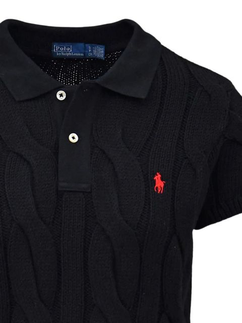 Czarna Polo z dzianiny kabelkowej Polo Ralph Lauren - zdjęcie produktu nr 2